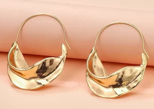 Boucles d'Oreilles " Fulani " – Créoles Sculpturales Dorées / argentée