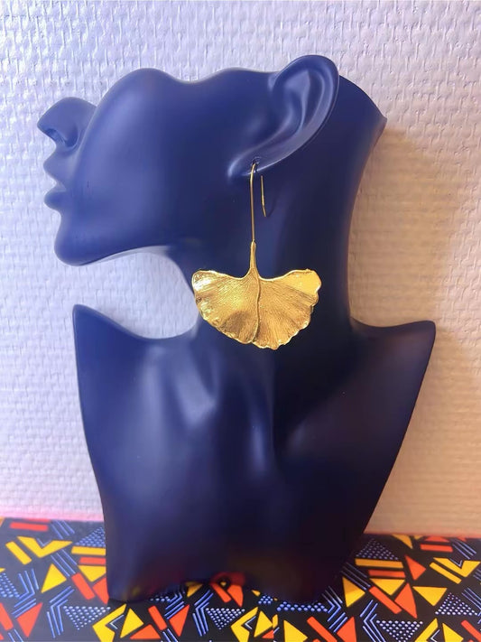 Boucles d’oreilles - Ginkgo Biloba - éclat Doré Floral