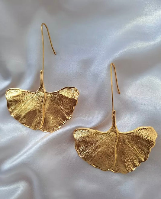 Boucles d’oreilles - Ginkgo Biloba - éclat Doré Floral
