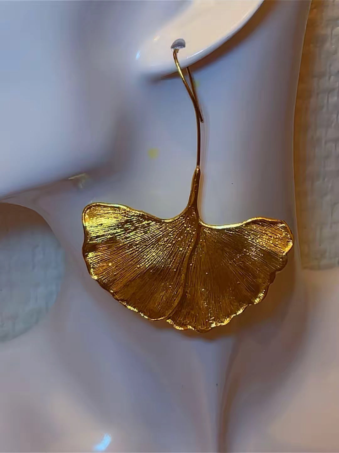 Boucles d’oreilles - Ginkgo Biloba - éclat Doré Floral