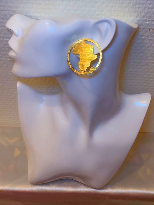 Boucles d’oreilles -bague -"Héritage d'Afrique" – Éclat Doré & Design Texturé